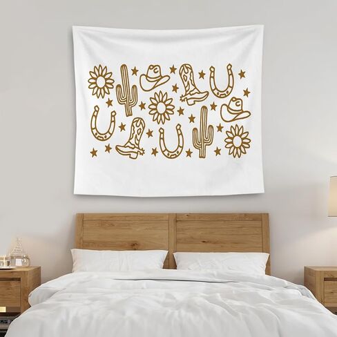 QGFM Howdy Tapestry, Coastal Granddaughter Room Decor, Coastal Cowgirl Room Decor, Western Tapestry, Coastal Wall Decor, Howdy Western Aesthetic Tapestry Wall Hanging, 50x60 Inches in Saudi Arabia