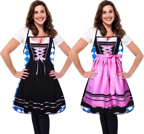 2PCS Oktoberfest Apron, Oktoberfest Party Decorations German Kitchen Apron for Bavarian Beer Festival in Saudi Arabia