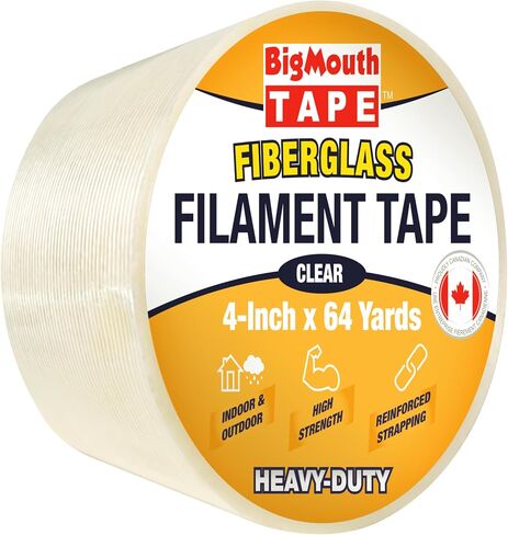 Fiberglass Tape, Available in 6 Sizes, Fiber Reinforced Packing Tape, Used for Heavy Duty Strapping, Fixing, Reinforcing, and Repairing 1/2-Inch x 64-Yards in Saudi Arabia
