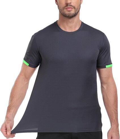 قمصان رجالية سريعة الجفاف للتمرين بعامل حماية من الأشعة فوق البنفسجية 50+ تي شيرت ماص للرطوبة للجري والجيم تي شيرت بأكمام قصيرة مناسب للعضلات in Kuwait