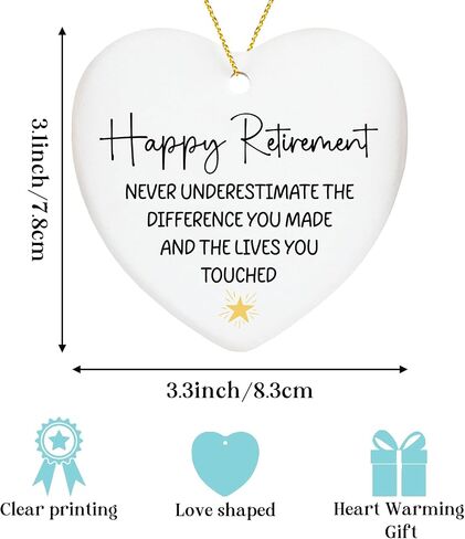 Appreciation Gifts for Coworkers Ornament Keepsake Sign Heart Plaque Employee Appreciation Gifts Inspirational Thank You Retirement Gifts for Women Men Christmas Ornament in Saudi Arabia