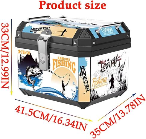45L Motorcycle Trunk, Universal Motorcycle Top Case Tail Storage Box Topcase Bag with Lining, Backrest Cushion and Shock-Absorbing Bottom Plate, Maleta Maletero para Moto （ABS Material） in Saudi Arabia
