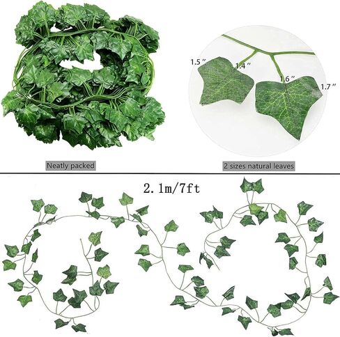 36pcs 252FT Fake Ivy Leaves, Fake Vines Artificial Garland UV Resistant Greenery Hanging Plant Vine for Bedroom Wall Decor Wedding Party Room Aesthetic Stuff Jungle Party Outdoor Plants (36) in Saudi Arabia