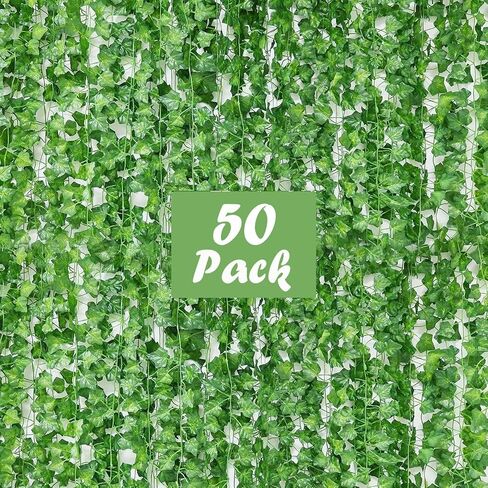 36pcs 252FT Fake Ivy Leaves, Fake Vines Artificial Garland UV Resistant Greenery Hanging Plant Vine for Bedroom Wall Decor Wedding Party Room Aesthetic Stuff Jungle Party Outdoor Plants (36) in Saudi Arabia