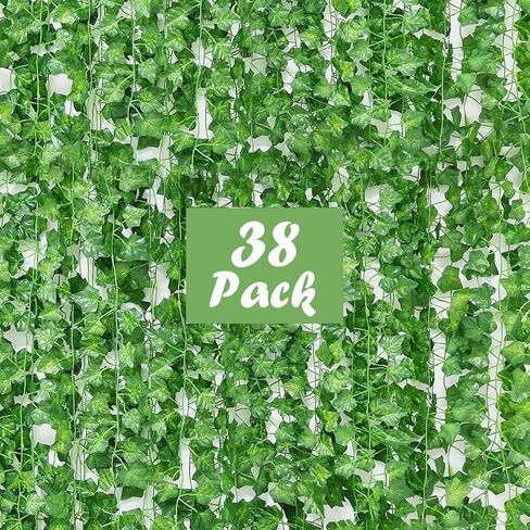 36pcs 252FT Fake Ivy Leaves, Fake Vines Artificial Garland UV Resistant Greenery Hanging Plant Vine for Bedroom Wall Decor Wedding Party Room Aesthetic Stuff Jungle Party Outdoor Plants (36) in Saudi Arabia