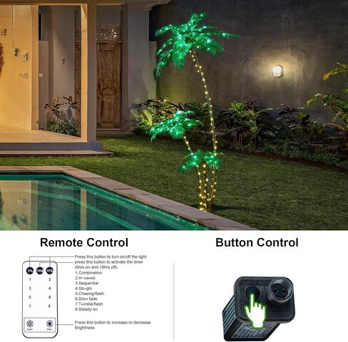 LIGHTSHARE Lighted 5FT Palm Tree Artificial Palm Tree 96LED Lights for Office Decoration Outdoor and Indoors Tiki Bar Christmas Patio Pool- Electric in Saudi Arabia