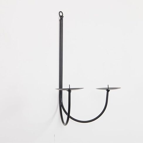Metal Wall Candle Sconces Holder - Modern Candle Sconces Wall Decor Set of 2, Hanging Wall Candle Holder for Fireplace Hallway Living Room farmhouse Stairway Wall Decor - Black CS002 in Saudi Arabia