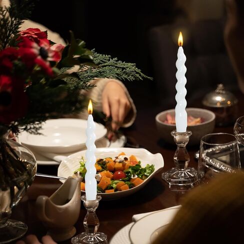 Spiral Taper Candle H7.8inch,Set of 2 Tapered Candles, Smokeless,Long Candle,Conical Stick Candles, Home Dinner, Party, Wedding, Halloween, Christmas (2, red, 2pc20cm) in Kuwait