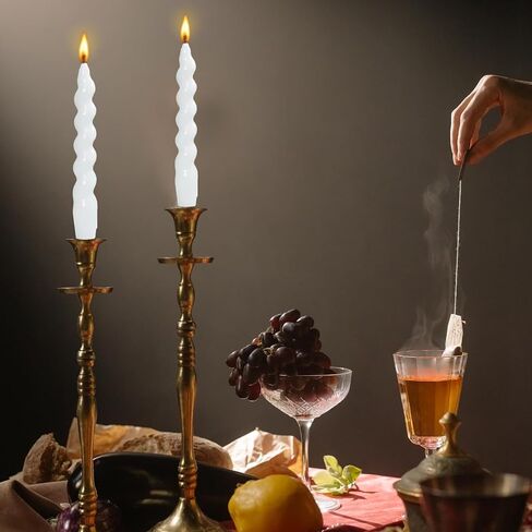 Spiral Taper Candle H7.8inch,Set of 2 Tapered Candles, Smokeless,Long Candle,Conical Stick Candles, Home Dinner, Party, Wedding, Halloween, Christmas (2, red, 2pc20cm) in Kuwait