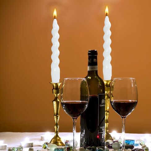 Spiral Taper Candle H7.8inch,Set of 2 Tapered Candles, Smokeless,Long Candle,Conical Stick Candles, Home Dinner, Party, Wedding, Halloween, Christmas (2, red, 2pc20cm) in Kuwait