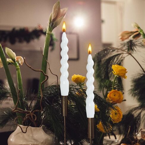 Spiral Taper Candle H7.8inch,Set of 2 Tapered Candles, Smokeless,Long Candle,Conical Stick Candles, Home Dinner, Party, Wedding, Halloween, Christmas (2, red, 2pc20cm) in Kuwait