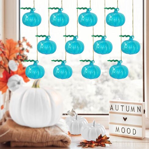 12Pcs Fall Glass Ornament Thanksgiving Small Tree Maple Leaf Hanging Glass Ornament for Fall Thanksgiving Tree, Table, Party Hanging Autumn Harvest Farmhouse Home Decorations (Maple Leaf) in Saudi Arabia