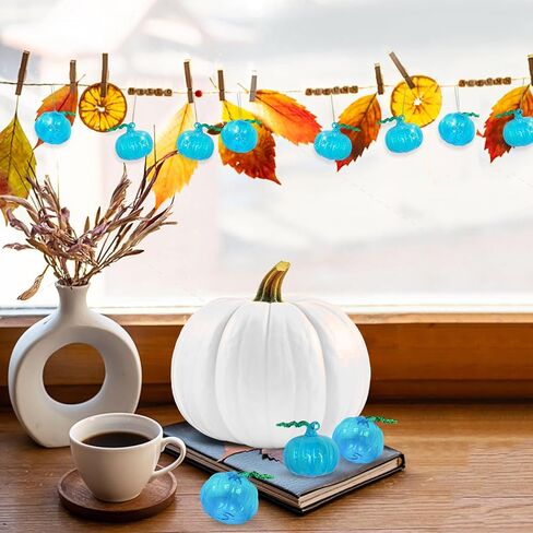 12Pcs Fall Glass Ornament Thanksgiving Small Tree Maple Leaf Hanging Glass Ornament for Fall Thanksgiving Tree, Table, Party Hanging Autumn Harvest Farmhouse Home Decorations (Maple Leaf) in Saudi Arabia