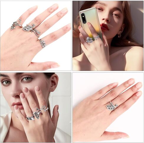 6 Pcs Crochet Ring, Adjustable Handmade Yarn Crochet Tension Ring for Crocheting, Crochet Ring Finger Gift for Mom in Kuwait