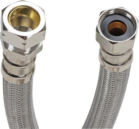 Fluidmaster B4H18 Water Heater Connector, Braided Stainless Steel - 3/4 Female Iron Pipe Thread x 3/4 Compression Coupling, 18-Inch Length in Kuwait
