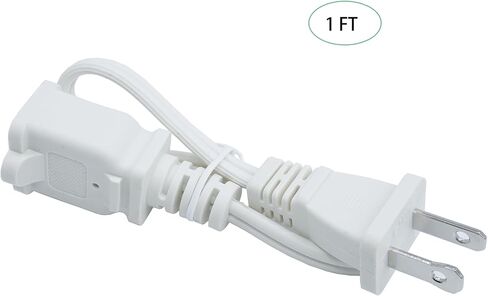 15 Foot Extension Cord, Black Two Prong Power Extension Cord, US AC 18AWG Indoor Male and Female Power Cable for NEMA 1-15P to NEMA 1-15R, Ideal for Holiday Lights, Home Appliance in Saudi Arabia