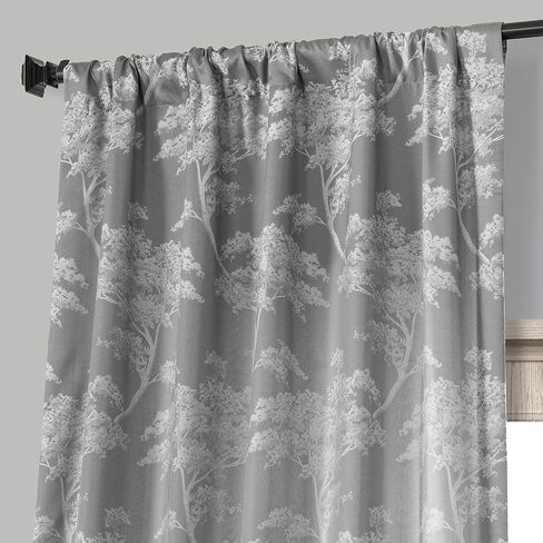 HPD HALF PRICE DRAPES JQCH-RA197615-96 Sequoia Faux Silk Jacquard Curtain (1 Panel), 50 X 96, Sequoia Silver Grey in Saudi Arabia
