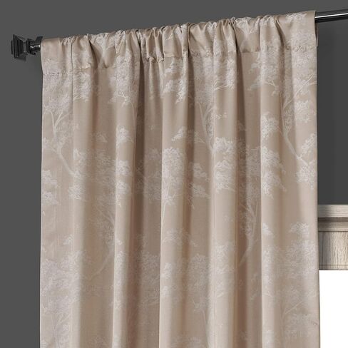 HPD HALF PRICE DRAPES JQCH-RA197615-96 Sequoia Faux Silk Jacquard Curtain (1 Panel), 50 X 96, Sequoia Silver Grey in Saudi Arabia