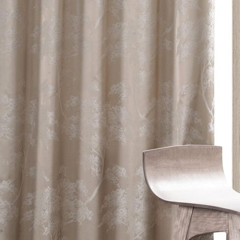 HPD HALF PRICE DRAPES JQCH-RA197615-96 Sequoia Faux Silk Jacquard Curtain (1 Panel), 50 X 96, Sequoia Silver Grey in Saudi Arabia