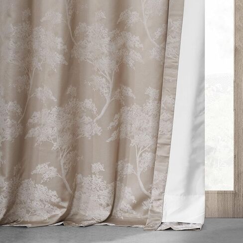 HPD HALF PRICE DRAPES JQCH-RA197615-96 Sequoia Faux Silk Jacquard Curtain (1 Panel), 50 X 96, Sequoia Silver Grey in Saudi Arabia