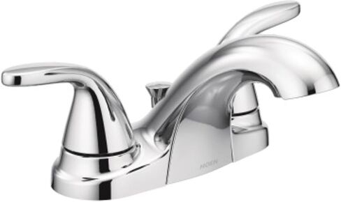 صنبور حمام بمقبضين من Moen 84603 Adler Chrome مقاس 10.16 سم. مجموعة مركزية 2، عبوة من قطعة واحدة in Kuwait