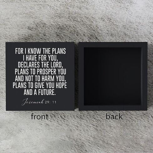 Christian Gifts for Women Motivational Scripture Bible Verse Desk Decor Wood Sign Rustic Black Wooden Box Sign for Home Office Living Room Bedroom Table Shelf Religious Decor Birthday Christmas in Saudi Arabia