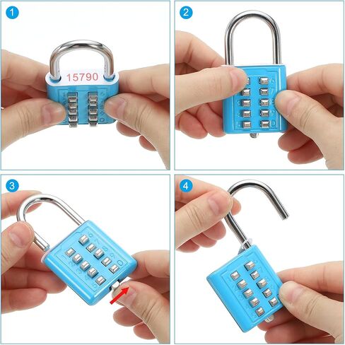 PATIKIL 8 Digit Button Combination Padlock, 3 Pack 4 Position Locking Mechanism Push Button Security Digital Lock for Gym Sports Locker Cabinet Toolbox, Yellow in Saudi Arabia