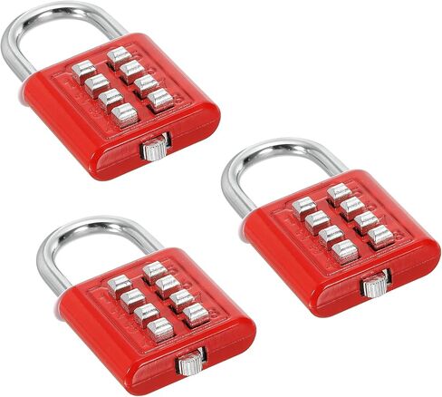 PATIKIL 8 Digit Button Combination Padlock, 3 Pack 4 Position Locking Mechanism Push Button Security Digital Lock for Gym Sports Locker Cabinet Toolbox, Yellow in Saudi Arabia