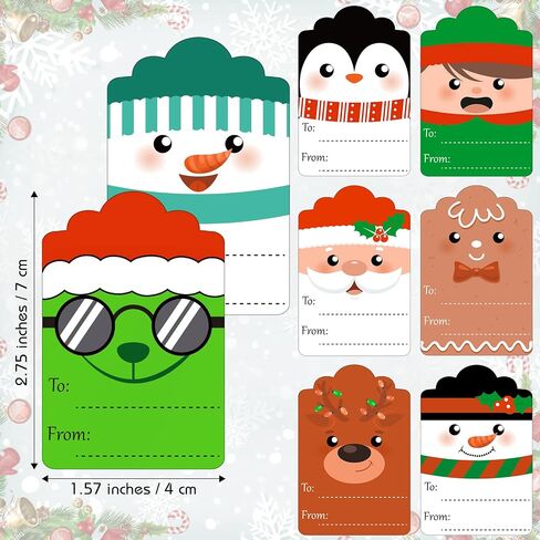 800 Pcs Christmas Gift Tag Stickers Self Adhesive Christmas Name Stickers roll Santa Claus Elk Christmas Sticker to from Label for Xmas Holiday Envelope Seals Presents Box Decoration (Chic Style) in Saudi Arabia