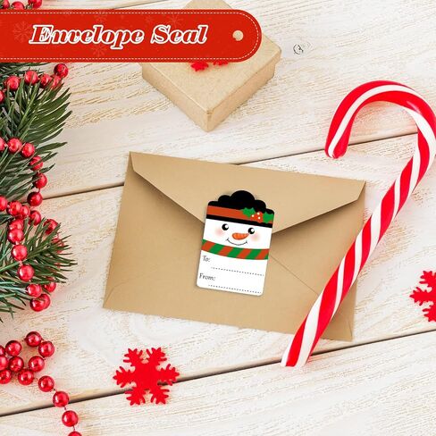 800 Pcs Christmas Gift Tag Stickers Self Adhesive Christmas Name Stickers roll Santa Claus Elk Christmas Sticker to from Label for Xmas Holiday Envelope Seals Presents Box Decoration (Chic Style) in Saudi Arabia