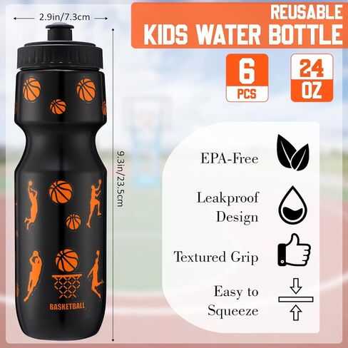Talltalk Basketball Party Favors 24 oz Basketball Water Bottle Gift for Basketball Team with Drawstring Bag Basketball Tumbler Cup Sports Themed Accessories for Events Gift Supplies(12 Pcs) in Saudi Arabia