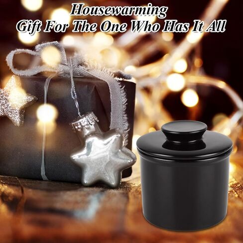 CYEAH Butter Crock with Lid, Ceramic Butter Dish Keeper for Spreadable Butter, Butter Keeper, Butter Storage, French Butter Dish Keeps the Butter Fresh Soft & Spreadable for Bread Lovers in Saudi Arabia
