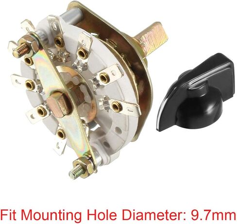 uxcell 1P9T 1 Pole 9 Throw 1 Deck Band Channel Rotary Switch Selector with Plastic Knob in Saudi Arabia