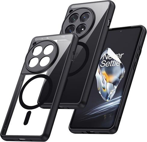 Magnetic for OnePlus 12 Case [Compatible with MagSafe] Translucent Matte Shockproof Phone Case with Camera Cover, One Plus 12 Slim Thin Yet Military Grade Drop Proof Silicone Bumper Case in Saudi Arabia