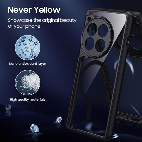 Magnetic for OnePlus 12 Case [Compatible with MagSafe] Translucent Matte Shockproof Phone Case with Camera Cover, One Plus 12 Slim Thin Yet Military Grade Drop Proof Silicone Bumper Case in Saudi Arabia