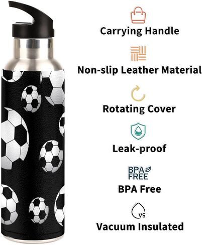 Frog Insulated Water Bottle with Straw, Metal Frog Water Bottle, Leak Proof Stainless Steel Water Bottle with Straw, Sports Water Bottle with Handle Wide Mouth for Travel Fitness Outdoor Sports in Saudi Arabia