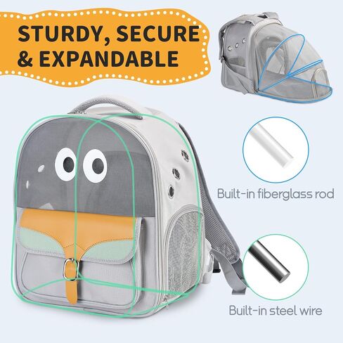 Cat Carrier Backpack, Collapsible Cat Backpack Carrier Soft Sided for Small and Medium Dog and Cats, Portable Expandable Pet Carrier with Breathable Mesh for Travel Hiking Camping Outdoor，Beige in Saudi Arabia