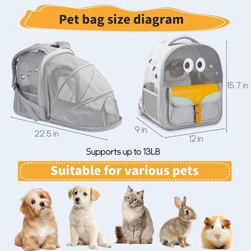 Cat Carrier Backpack, Collapsible Cat Backpack Carrier Soft Sided for Small and Medium Dog and Cats, Portable Expandable Pet Carrier with Breathable Mesh for Travel Hiking Camping Outdoor，Beige in Saudi Arabia