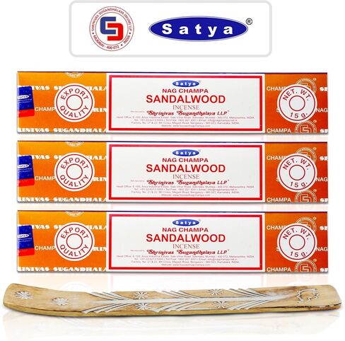 Satya Palo santo Incense Sticks, Satya sai baba Insenses 15gmx3 (45 gm) pack with Raajsee Incense holder Bundle, Satya Nag champa Natural Incense in Saudi Arabia