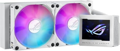 ASUS ROG Ryujin III 360 ARGB WHT All-in-one Liquid CPU Cooler with 360mm Radiator. Asetek 8th gen Pump, 3X Magnetic 120mm ARGB Fans (Daisy Chain Design), 3.5" LCD Display. , WHITE in Kuwait
