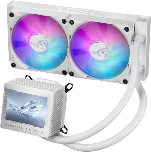 ASUS ROG Ryujin III 360 ARGB WHT All-in-one Liquid CPU Cooler with 360mm Radiator. Asetek 8th gen Pump, 3X Magnetic 120mm ARGB Fans (Daisy Chain Design), 3.5" LCD Display. , WHITE in Kuwait