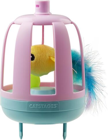 Catstages Cat Tunnel Scratcher with Feather Spring Toy and Removable Tunnel, Mlt in Saudi Arabia