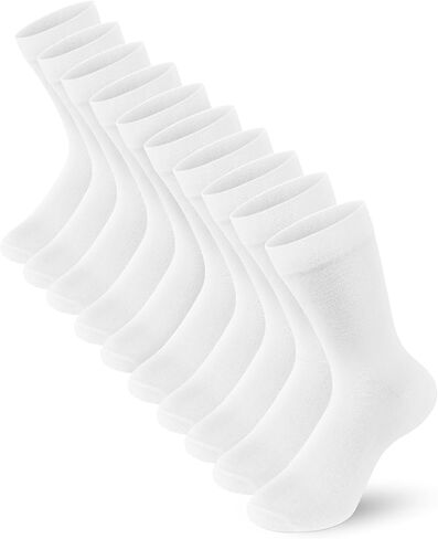 10 أزواج من الجوارب النسائية الناعمة المصنوعة من القطن، جوارب مريحة تسمح بالتهوية، جورب منتصف الساق للحمل وكبار السن in Kuwait