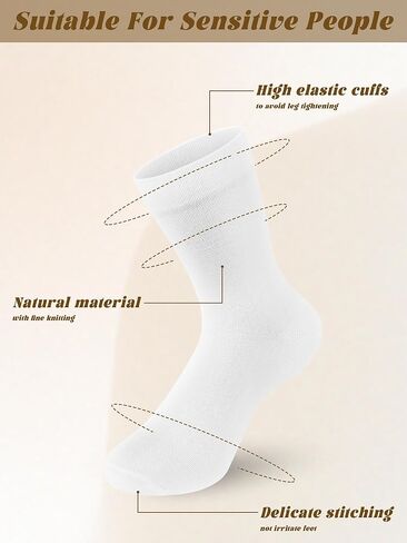 10 أزواج من الجوارب النسائية الناعمة المصنوعة من القطن، جوارب مريحة تسمح بالتهوية، جورب منتصف الساق للحمل وكبار السن in Kuwait