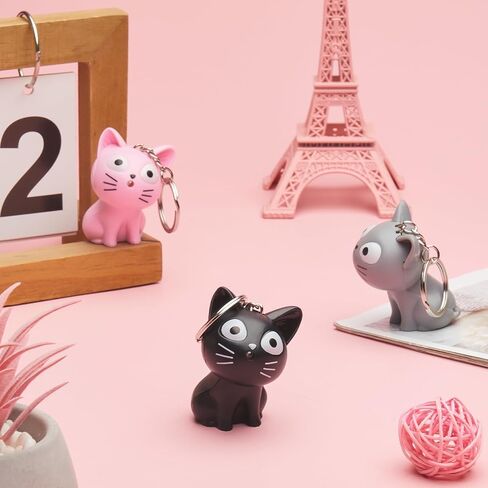 LED Cute Kitty Cat Keychain with Sound and Flashlight Lover Gift Child Toy in Kuwait