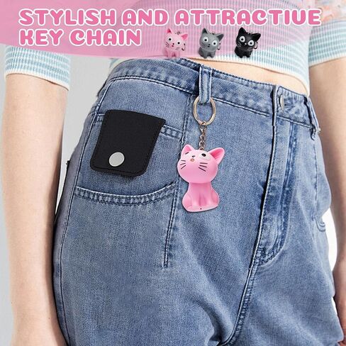 LED Cute Kitty Cat Keychain with Sound and Flashlight Lover Gift Child Toy in Kuwait