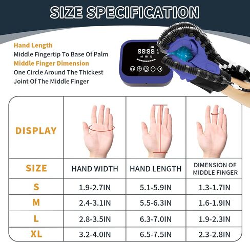 Hand Rehabilitation Robot Gloves Mobility Finger Training Equipment For Hemiplegia Stroke Cerebral Palsy Patient with USB Chargeable Left(Blue L) in Saudi Arabia
