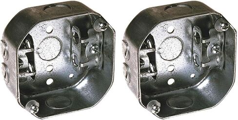 4 in. Octagon Box, Drawn, 1-1/2 in. Deep, Three 1/2 in. KO's & AC/MC/Flex Clamps,Grey in Saudi Arabia