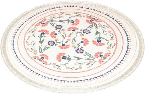 سجادة قطنية مستديرة منسوجة بشرابة رمي سجادة قابلة للغسل لغرفة المعيشة وغرفة النوم والحمام والمطبخ (عتيق) in Kuwait