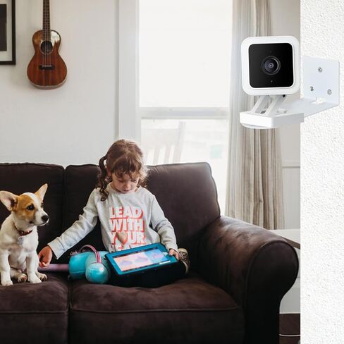 حامل كاميرا على الحائط من TEKCAM متوافق مع WYZE Cam Pan V3/V2، حامل كاميرا أمان مكون من قطعتين، دعامة تثبيت على الحائط للكاميرا المعدنية، تركيب الحفر in Kuwait